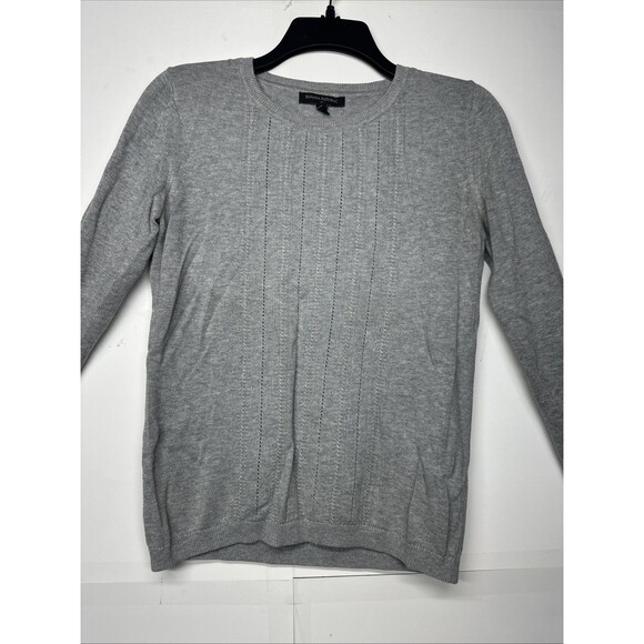 Banana Republic Women’s Sweater XS Light Gray Long Sleeve Knit Pullover - Picture 6 of 9